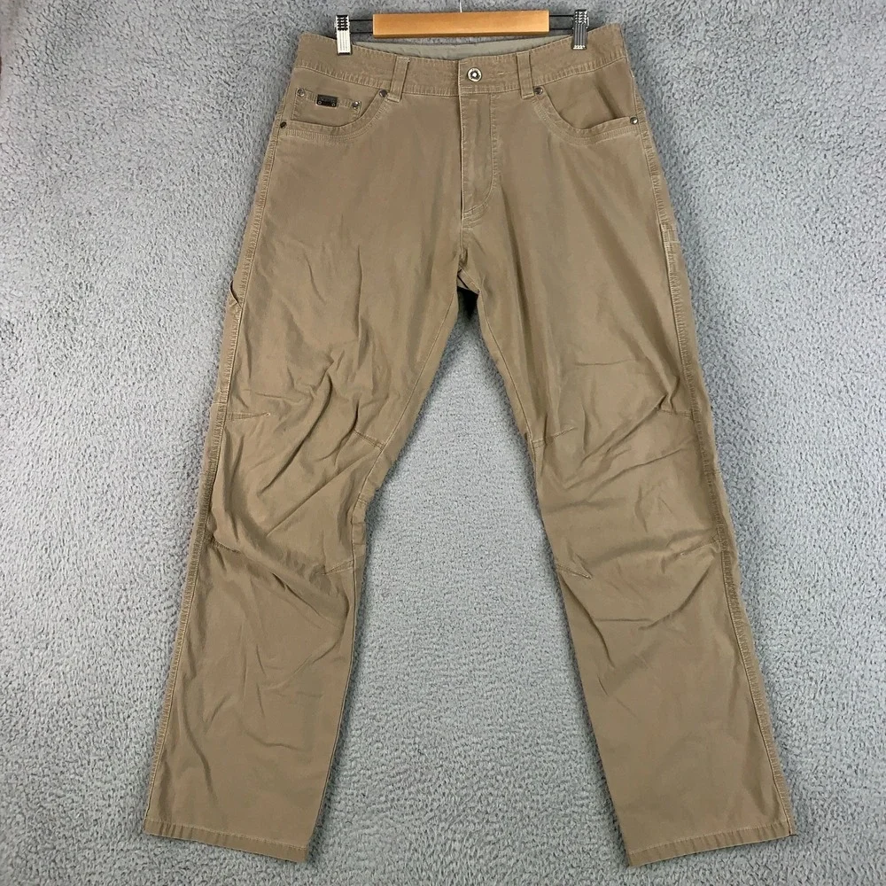 Kuhl Revolvr Pants Men's 34x32 Tan Hiking Outdoor Stretch Articulated Knee Work